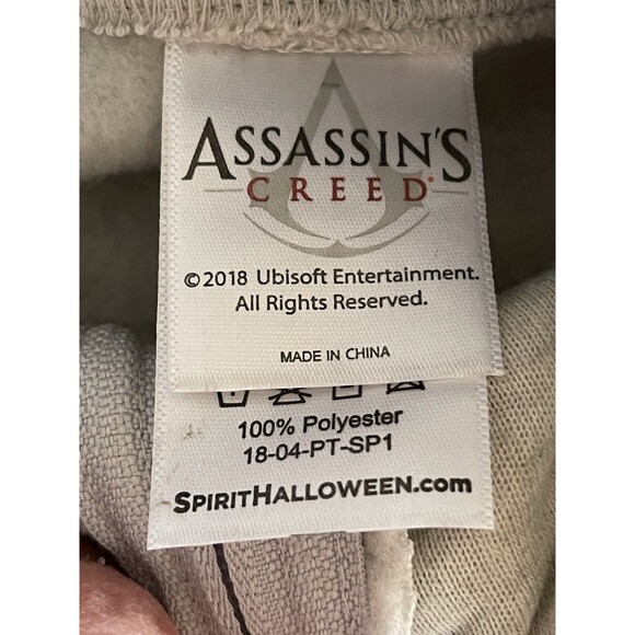 Spirit Halloween Assasins Creed Hooded Jacket Cosplay Gray Teen Large 12-14 NWT - Picture 14 of 16